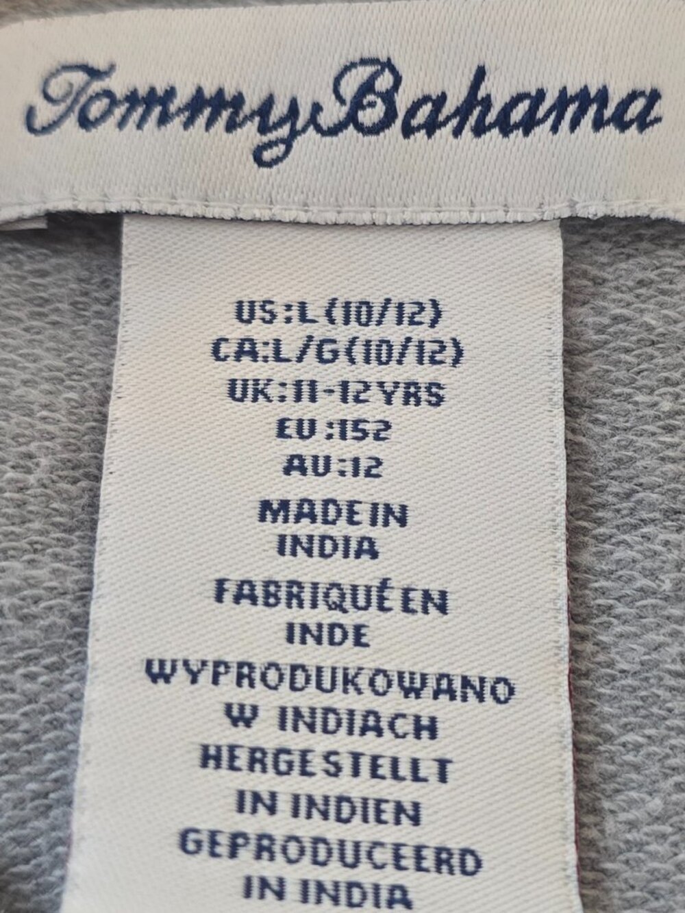 Tommy Bahama Full-zip Varsity Jacket - Dark Blue and Light Green Ribbed Trim - Picture 4 of 6